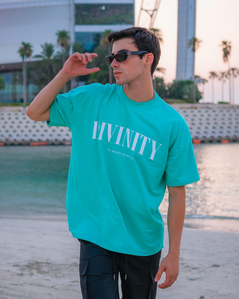 Divinity Oversized T-Shirt | NRVN | Turquoise
