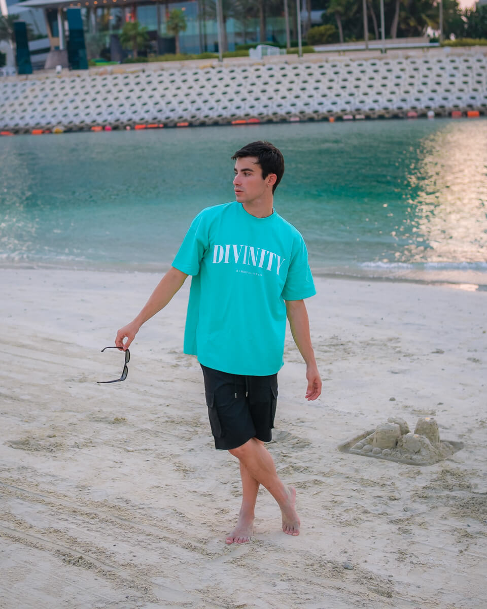 Divinity Oversized T-Shirt | NRVN | Turquoise