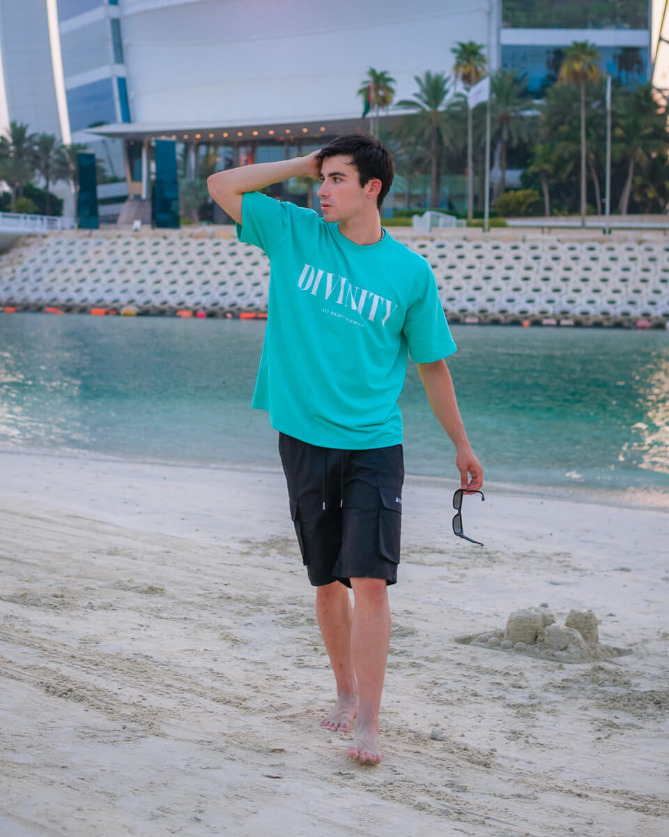 Divinity Oversized T-Shirt | NRVN | Turquoise