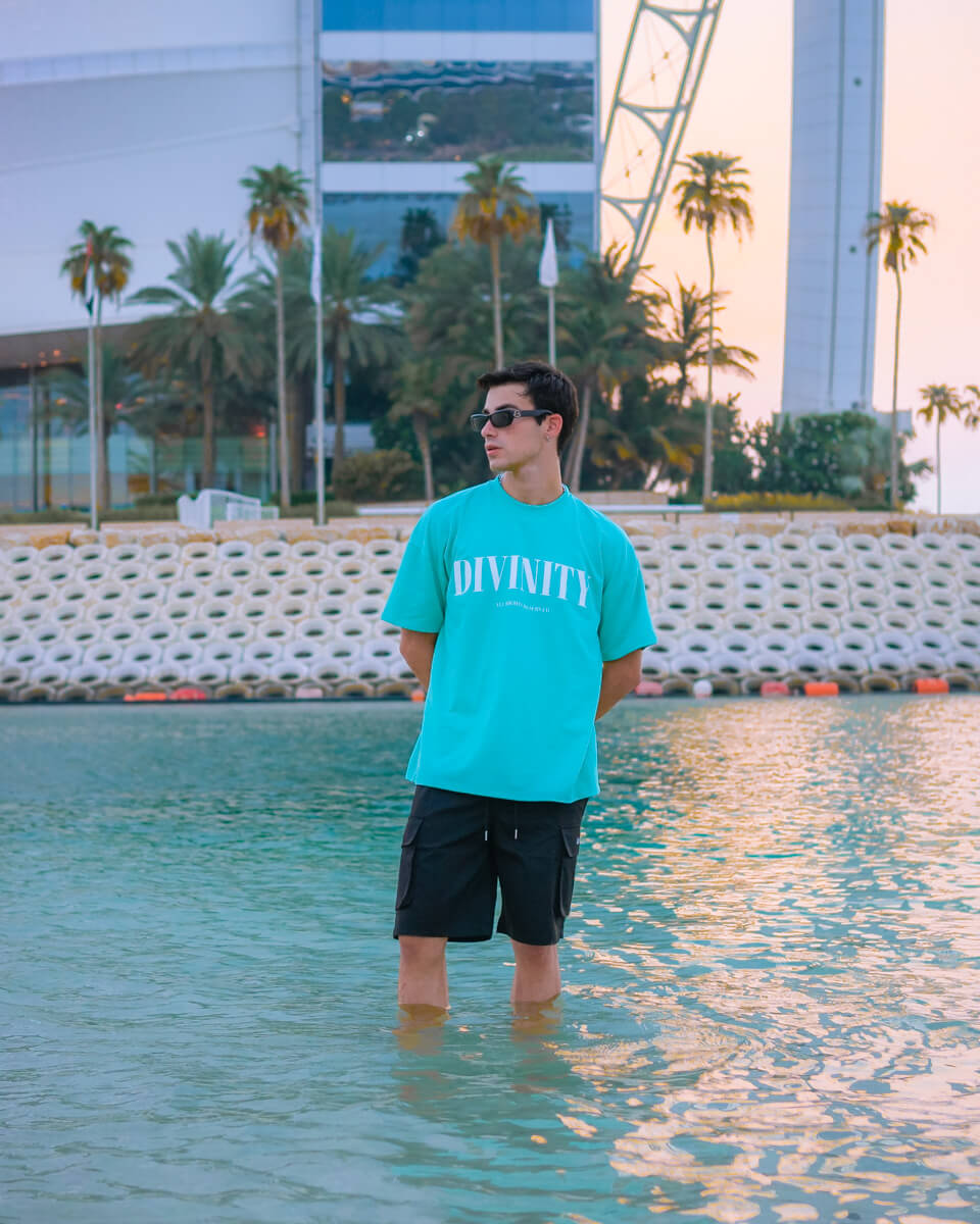 Divinity Oversized T-Shirt | NRVN | Turquoise