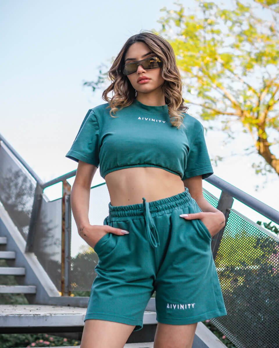 Elastic Crop Top | Core - Sage
