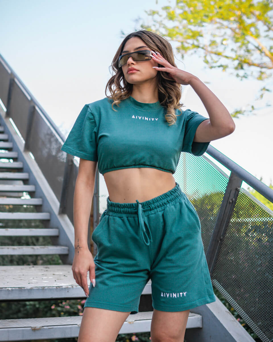 Elastic Crop Top | Core - Sage