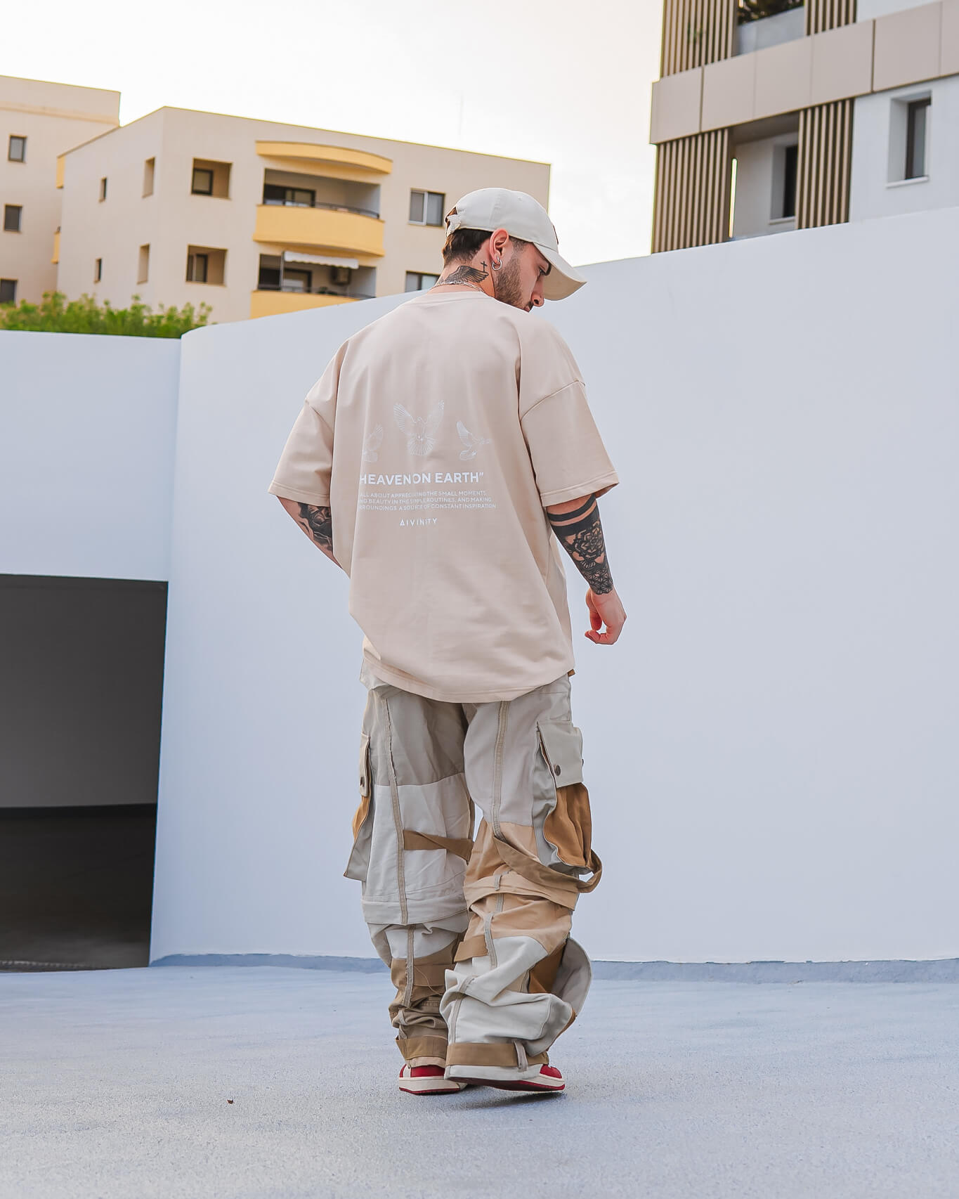 Multi-Pocket Cargo Pants Beige