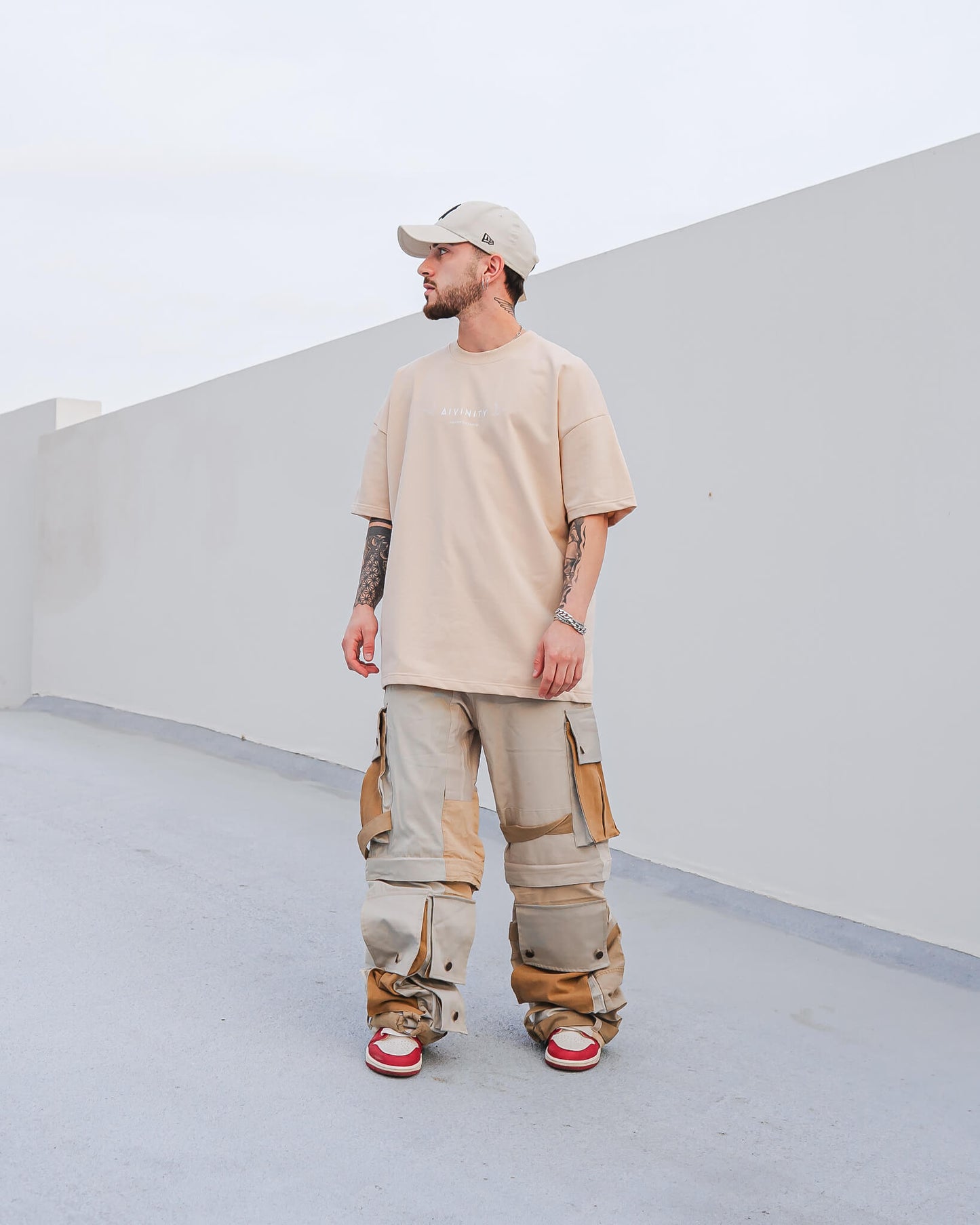 Multi-Pocket Cargo Pants Beige