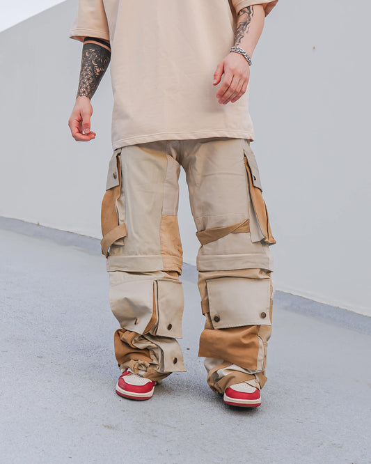 Multi-Pocket Cargo Pants Beige