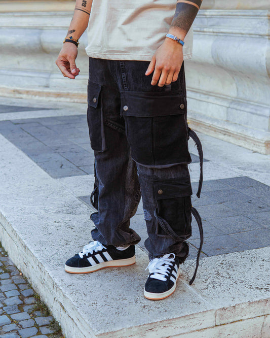 Multi-Pocket Denim Jean Black V1