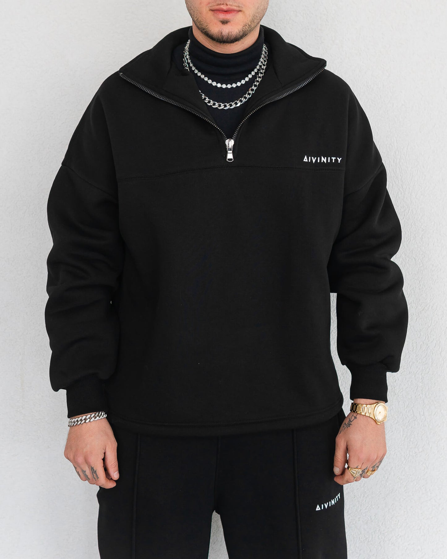 Classic Half-Zip Hoodie Black