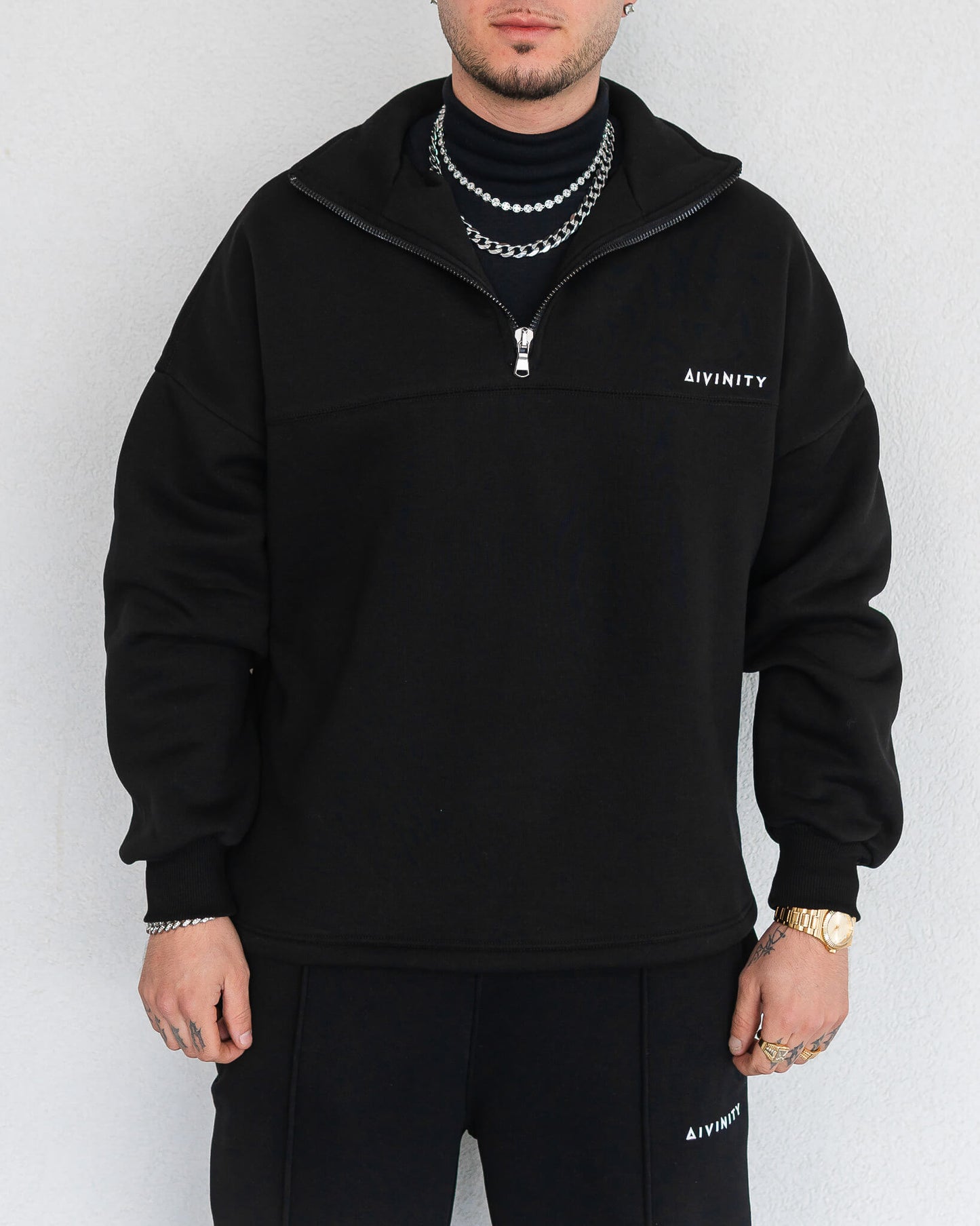 Classic Half-Zip Hoodie Black