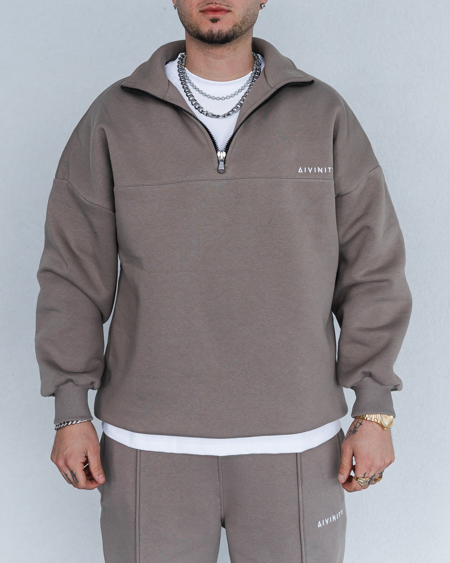 Classic Half-Zip Hoodie Grey Rock