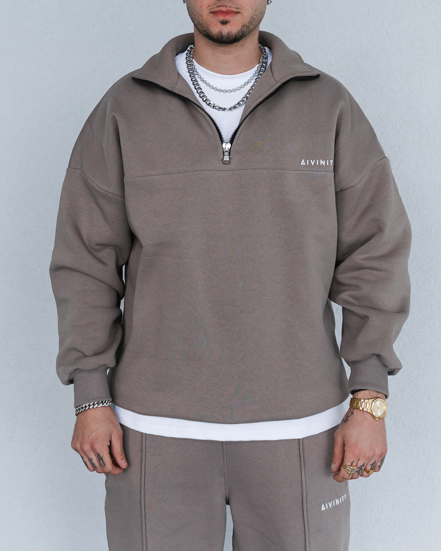 Classic Half-Zip Hoodie Grey Rock