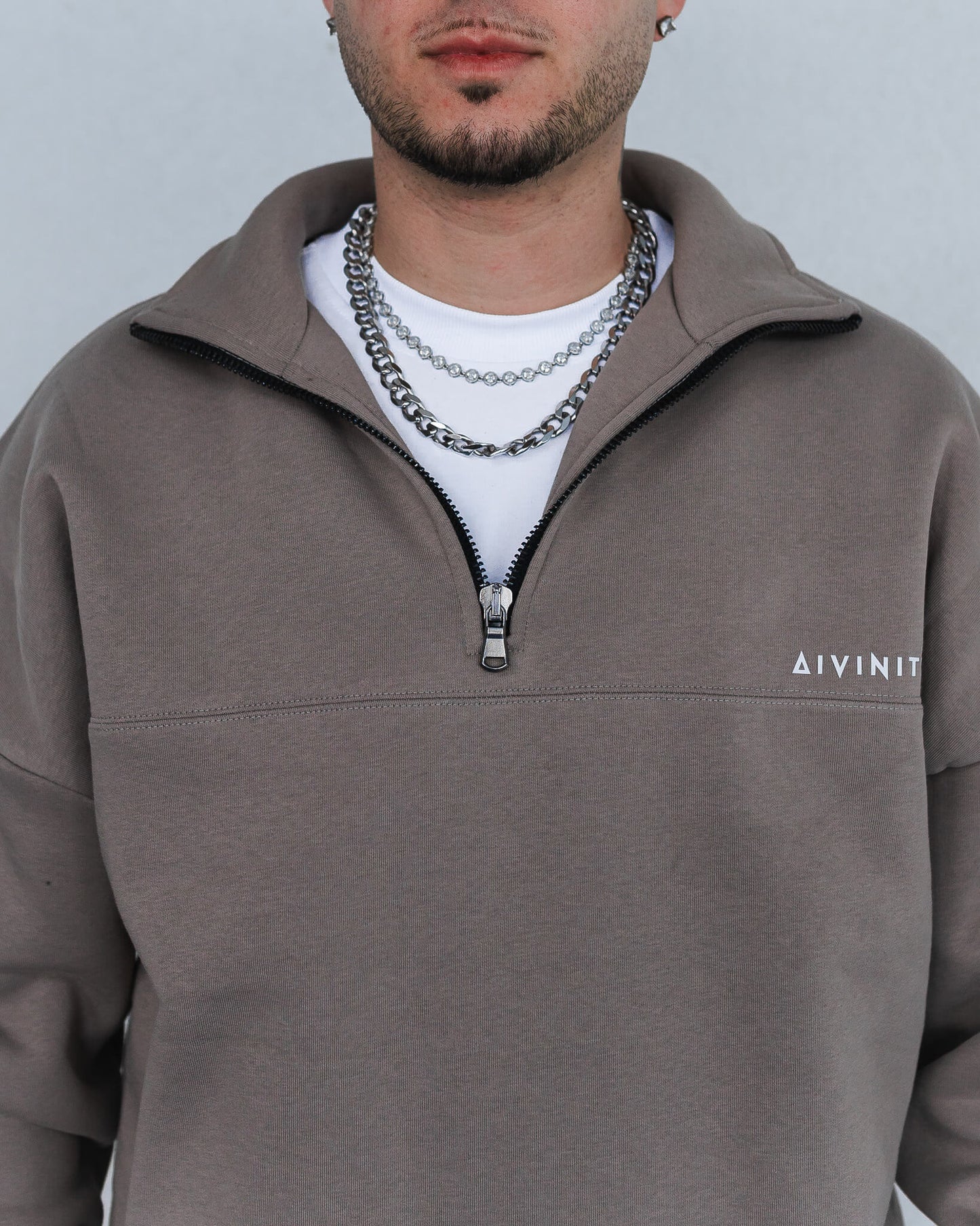 Classic Half-Zip Hoodie Grey Rock