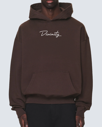 Midnight Thoughts Script Hoodie Brown