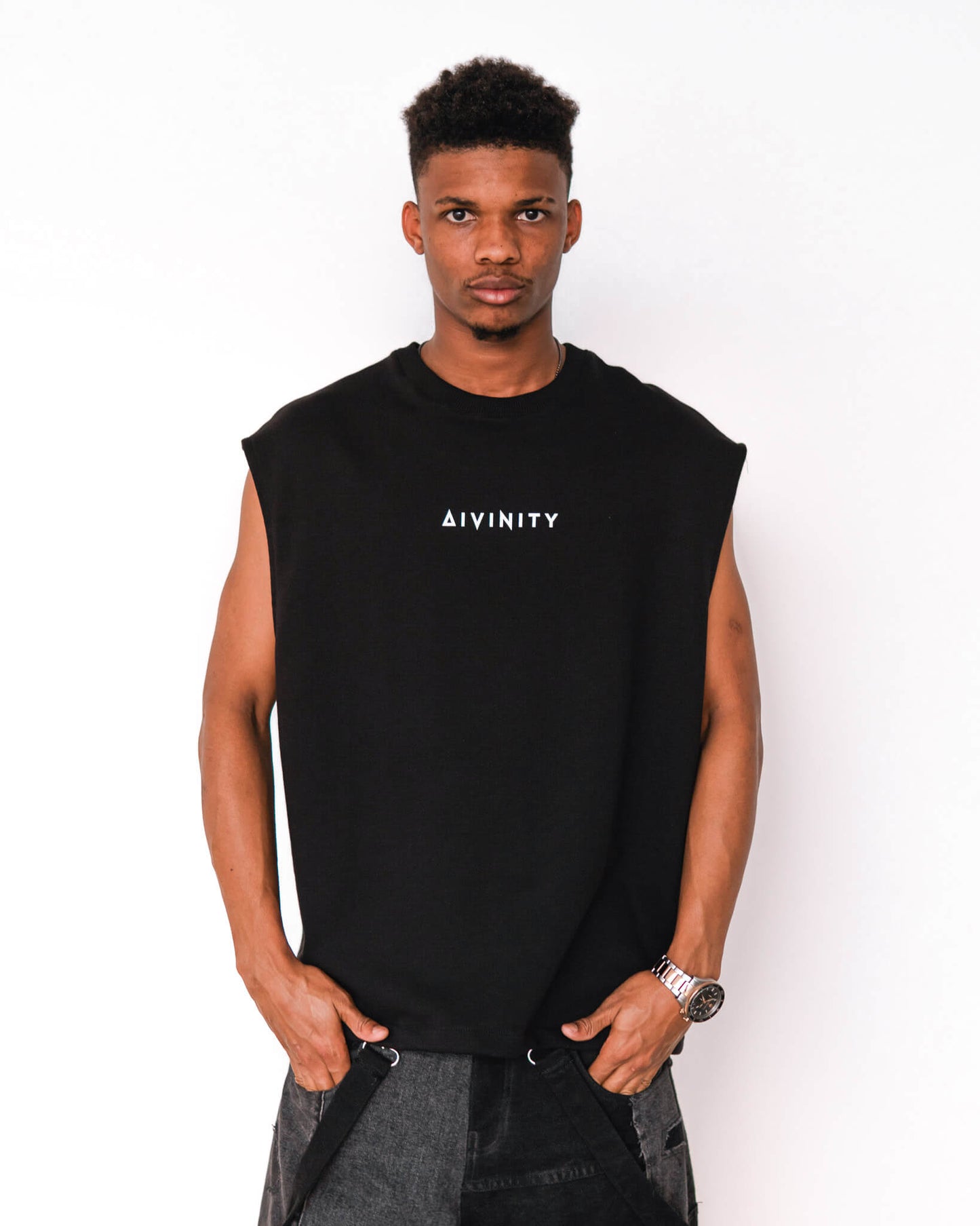 Oversized Signature Tank Top Black