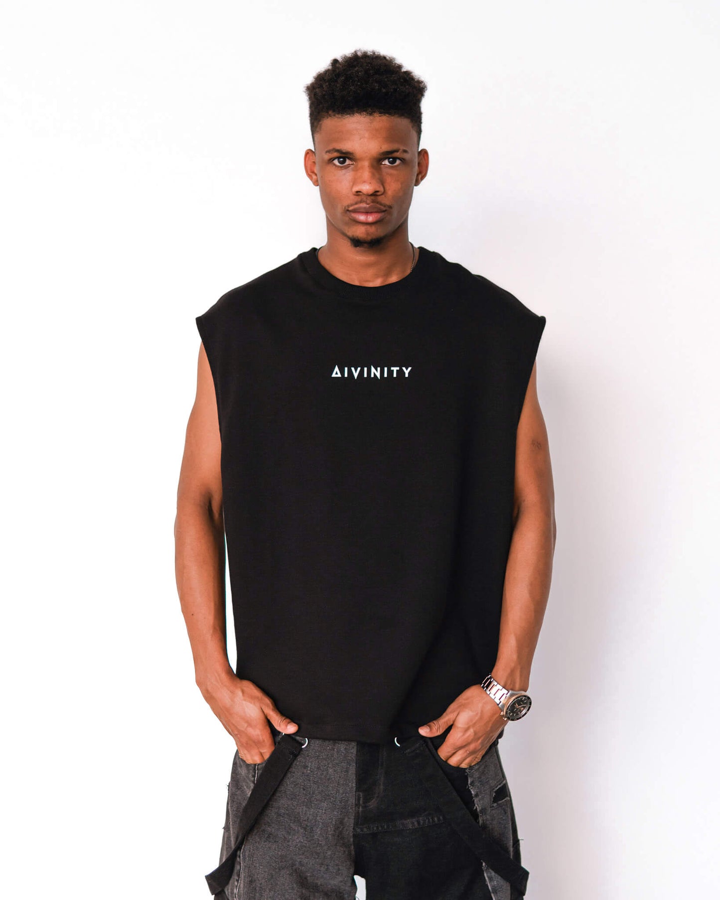 Oversized Signature Tank Top Black