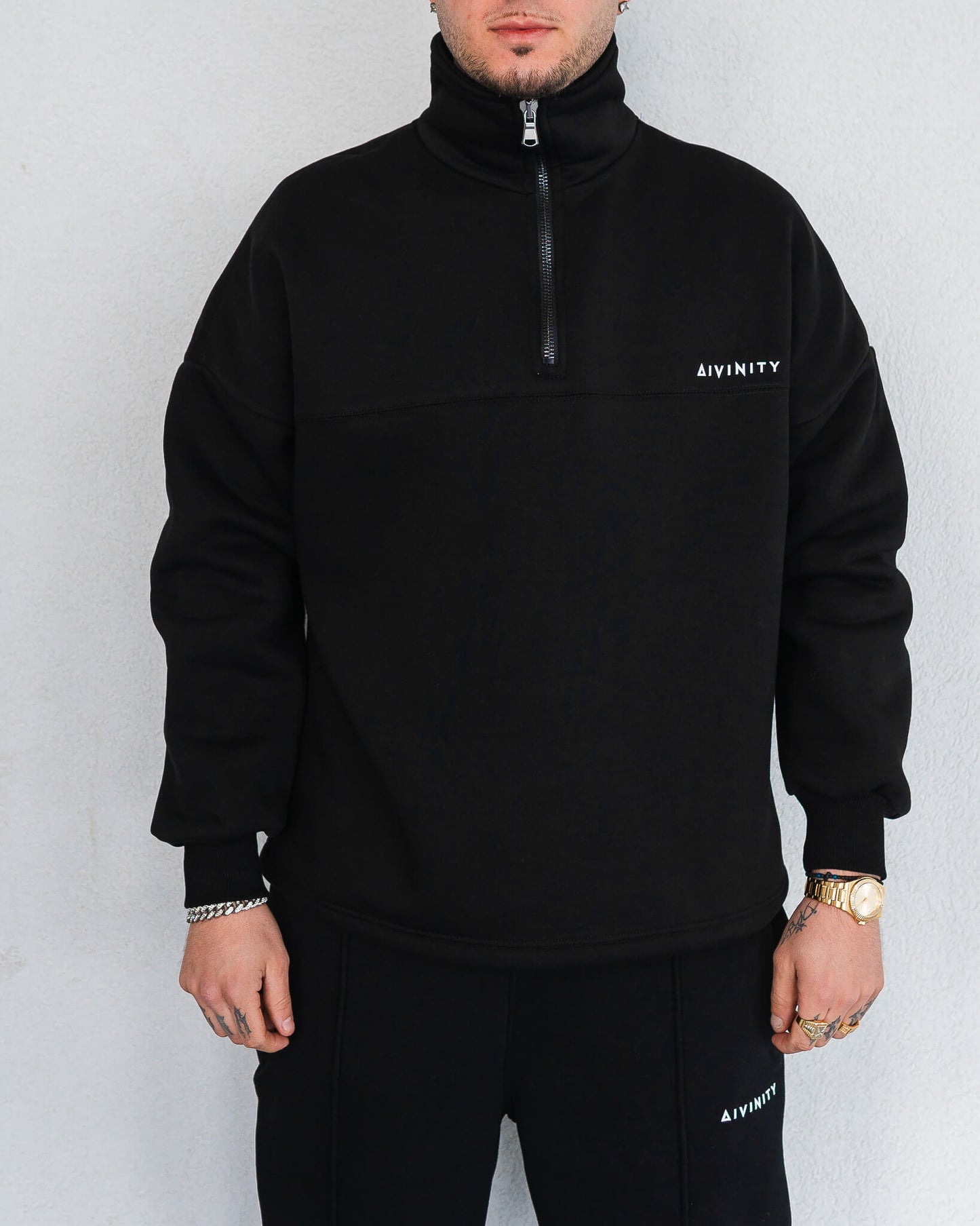 Classic Half-Zip Hoodie Black