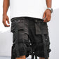 Multi-Pocket Denim Jean Shorts Black V3